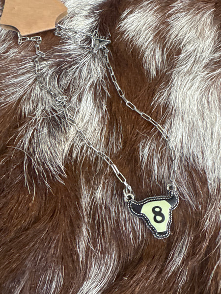 8 Ball Bull Necklace