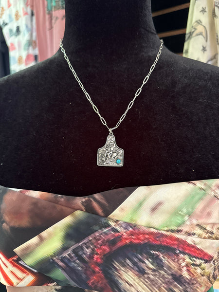 Bronc Cattle Tag Necklace