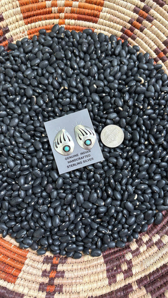 BEAR PAW EARRINGS BY ERVIN BEGAY