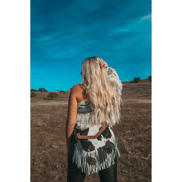 Maria Cowhide Fringe Purse