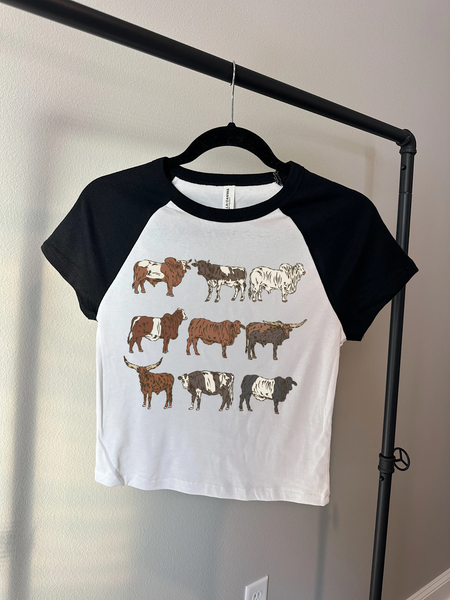 Cattle Collage Baby Tee