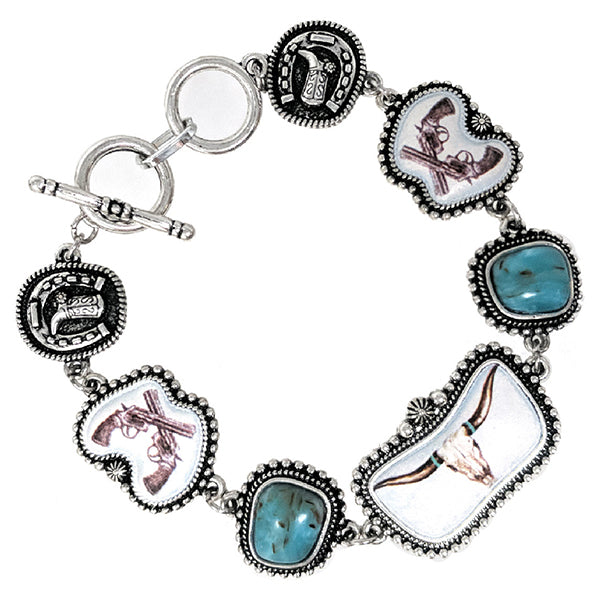 Steer Head Charm Bracelet
