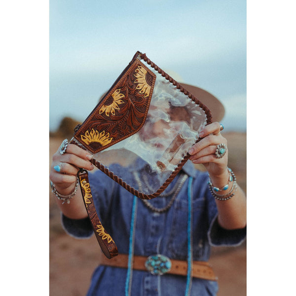 The Sunflower Fields Clear Bag, a Haute Southern Hyde by Beth Marie Exclusive