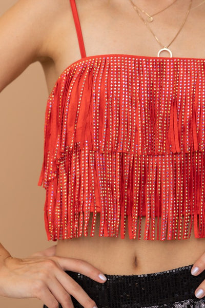 Western Showstopper Studded Fringe Top