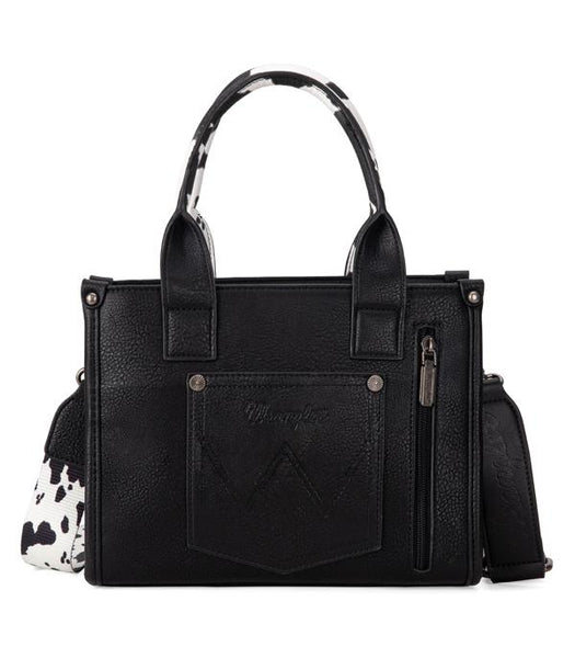 Wrangler Cow Print Concealed Carry Tote/Crossbody - Black