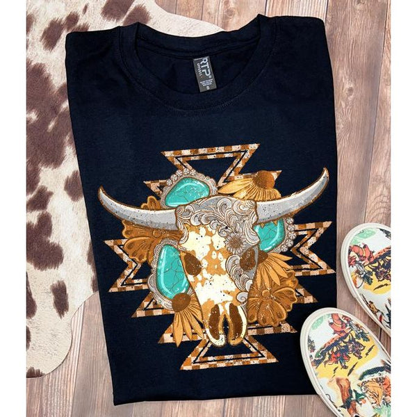 Sunflower Bull Skull Tee