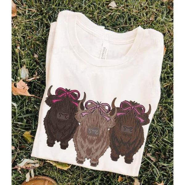 Coquette Highland Cow Graphic Tee