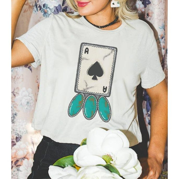 Turquoise Ace of Spade Tee