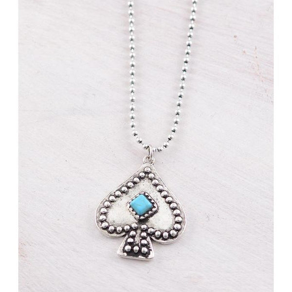 Spade Turquoise Stone Necklace