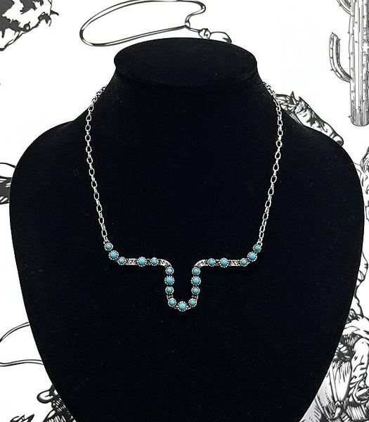 Semi Stone Cow Necklace