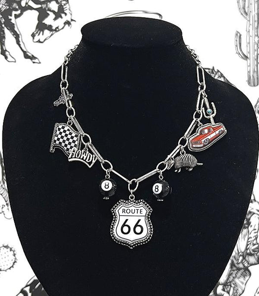 Western Route 66 Charm Necklace