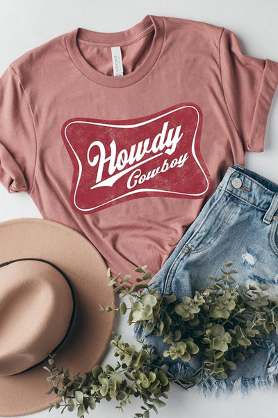 Howdy Cowboy Graphic Tee - Multiple Colors