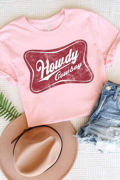 Howdy Cowboy Graphic Tee - Multiple Colors