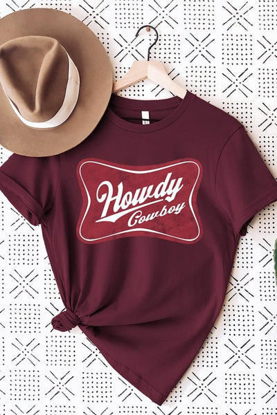 Howdy Cowboy Graphic Tee - Multiple Colors