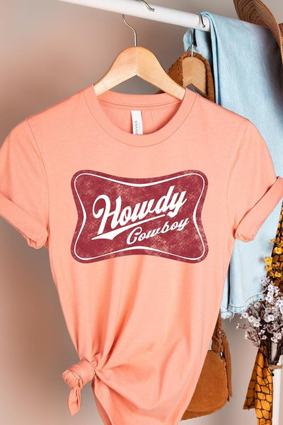 Howdy Cowboy Graphic Tee - Multiple Colors