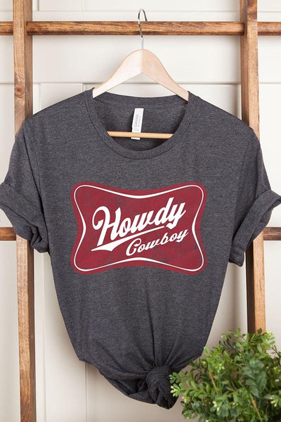 Howdy Cowboy Graphic Tee - Multiple Colors
