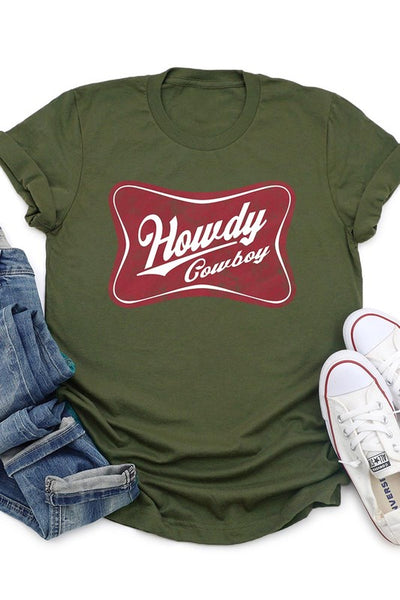 Howdy Cowboy Graphic Tee - Multiple Colors