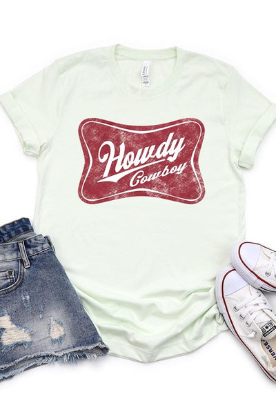Howdy Cowboy Graphic Tee - Multiple Colors