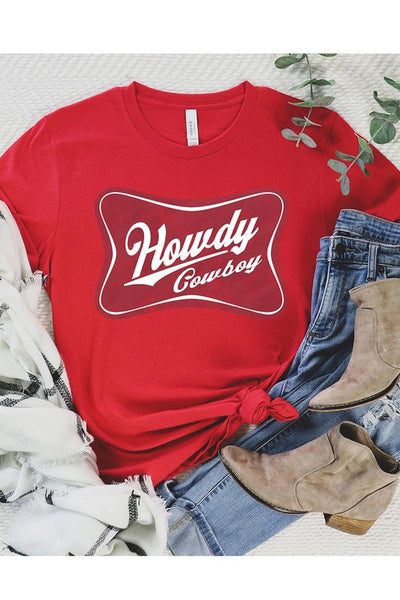 Howdy Cowboy Graphic Tee - Multiple Colors
