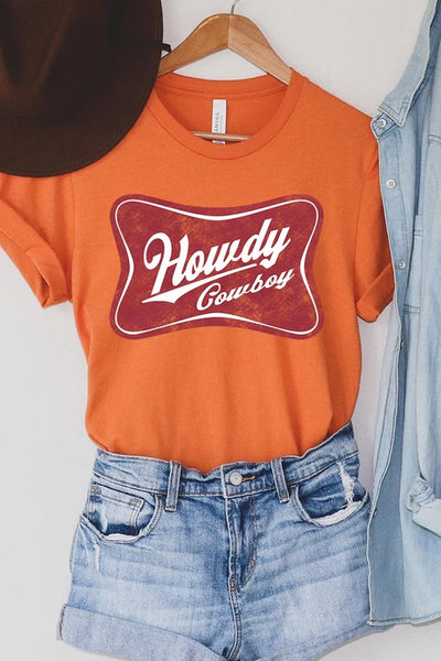 Howdy Cowboy Graphic Tee - Multiple Colors