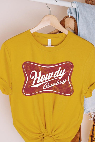 Howdy Cowboy Graphic Tee - Multiple Colors