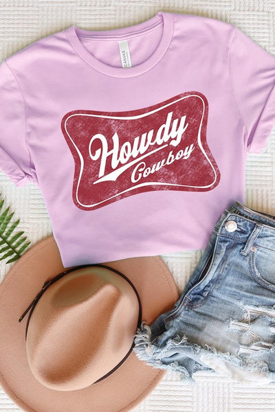 Howdy Cowboy Graphic Tee - Multiple Colors