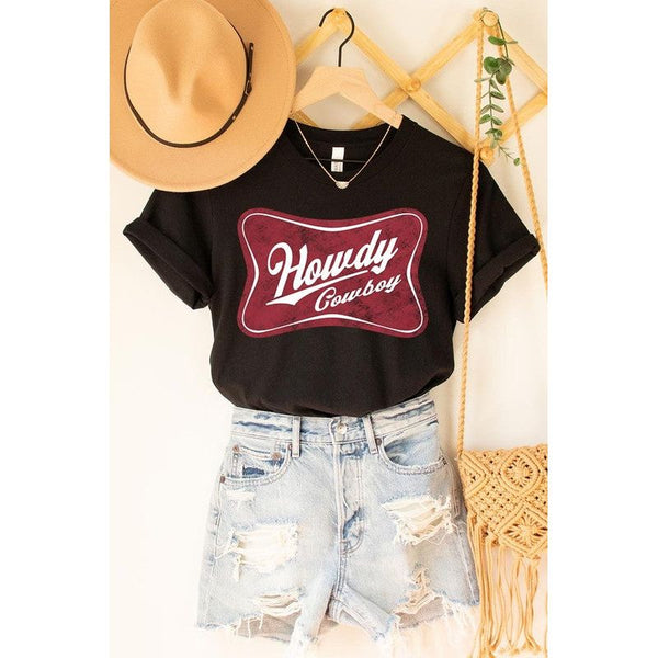 Howdy Cowboy Graphic Tee - Multiple Colors