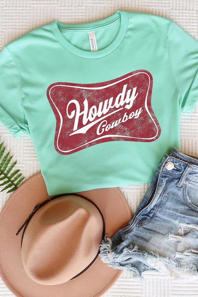 Howdy Cowboy Graphic Tee - Multiple Colors