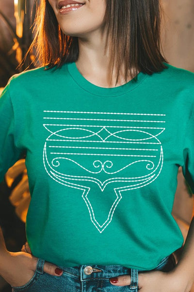 Western Boot Stitch Graphic Tee - Multiple Colors