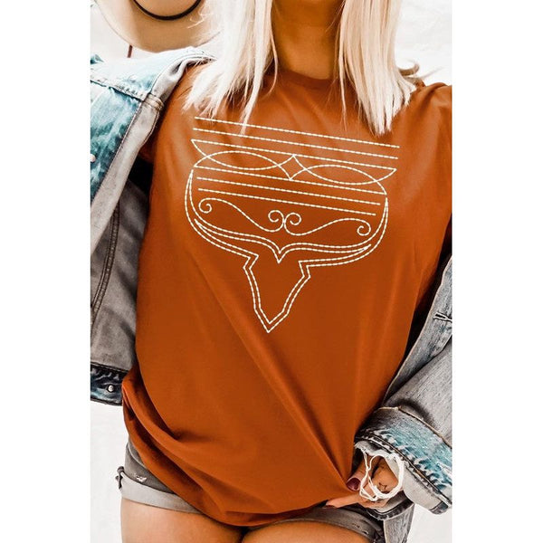 Western Boot Stitch Graphic Tee - Multiple Colors