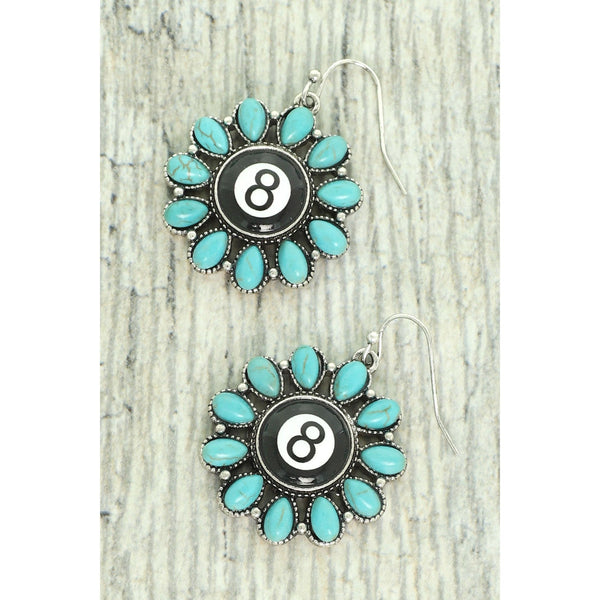 8 Ball Dangle Earrings