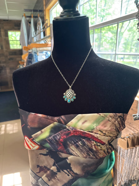 Wild West Checker Drop Necklace