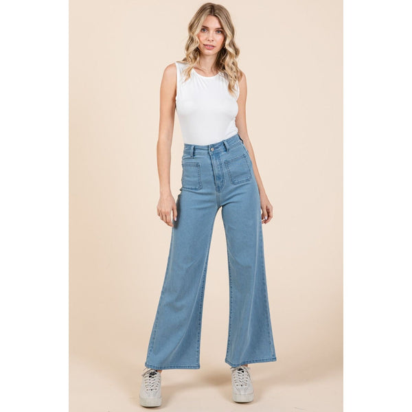 Mittoshop - High Waist Wide Leg Jeans