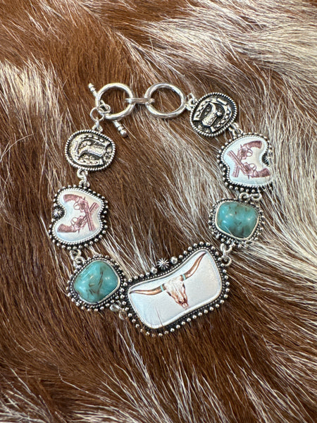 Steer Head Charm Bracelet