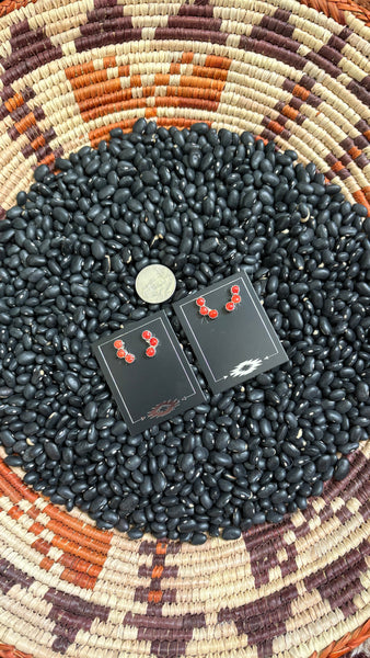 3 STONE CORAL STUD EARRINGS BY SYLVIA CHEE