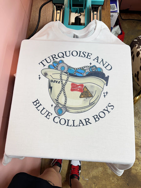 Blue Collar Boys Hard Hat TEE or CREWNECK