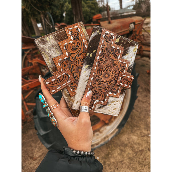 The Lancaster Wallet (Gold Foil Splattered Cowhide ) a Haute Southern Hyde by Beth Marie Exclusive