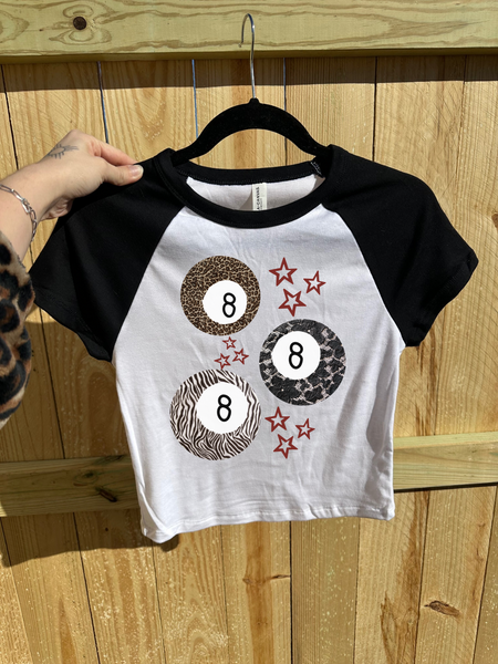 Animal Print 8 Ball Baby Tee