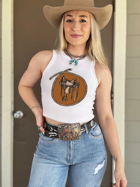 Saddle Up Cropped Tank