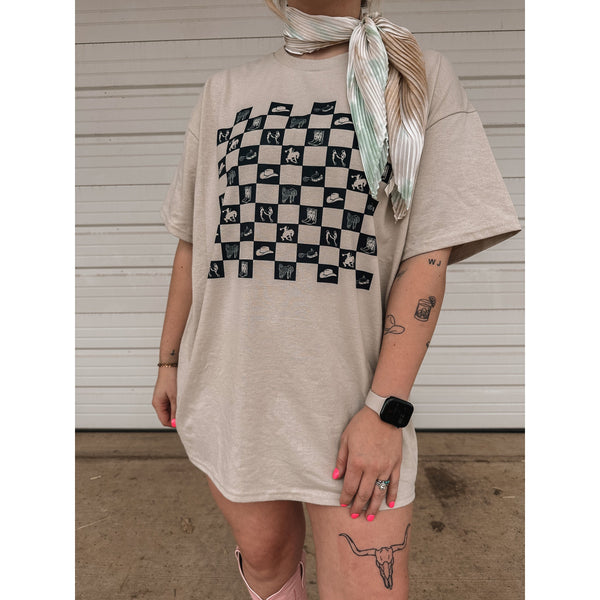 WESTERN CHECK TEE