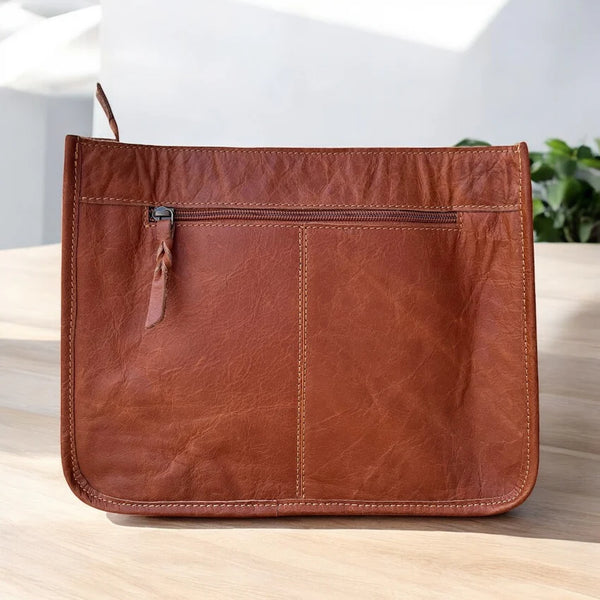 TURQUOISE LIGHTNING BOLT TOOLED LEATHER CROSSBODY BAG