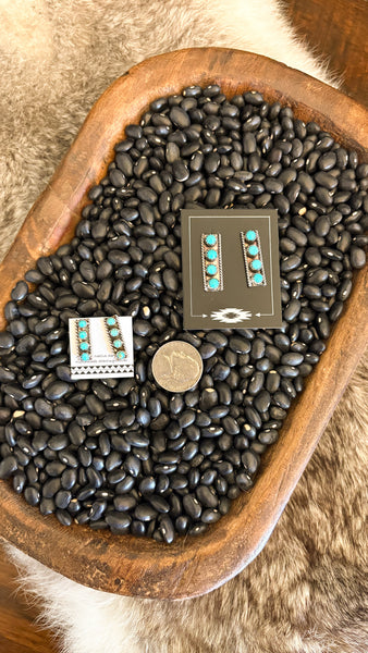 4 STONE TURQUOISE POST EARRINGS