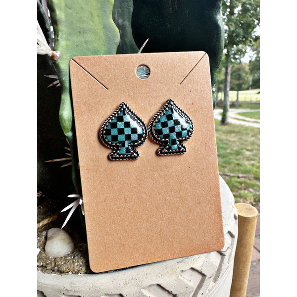 Spade Earrings - Turquoise
