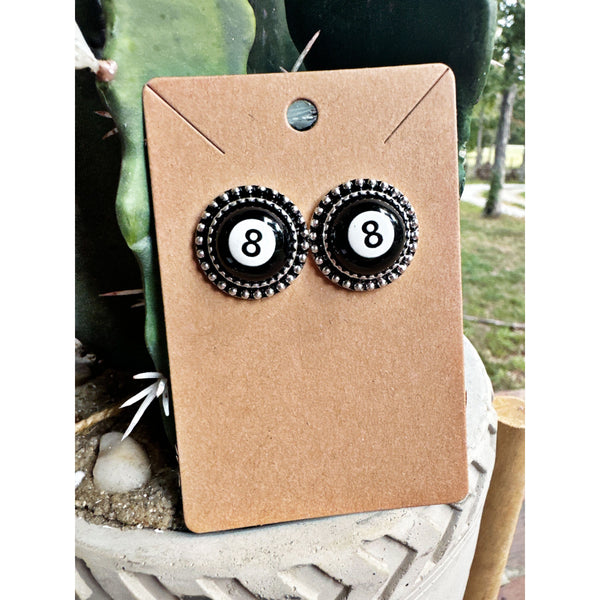8 Ball Stud Earrings