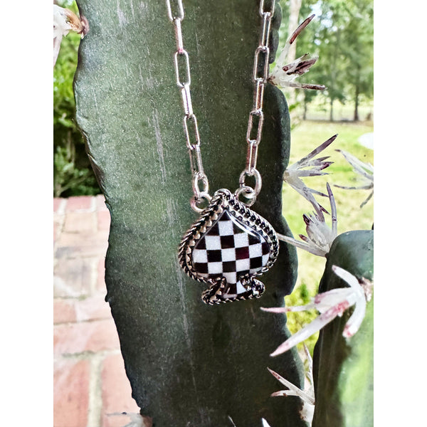 Checker Spade Necklace