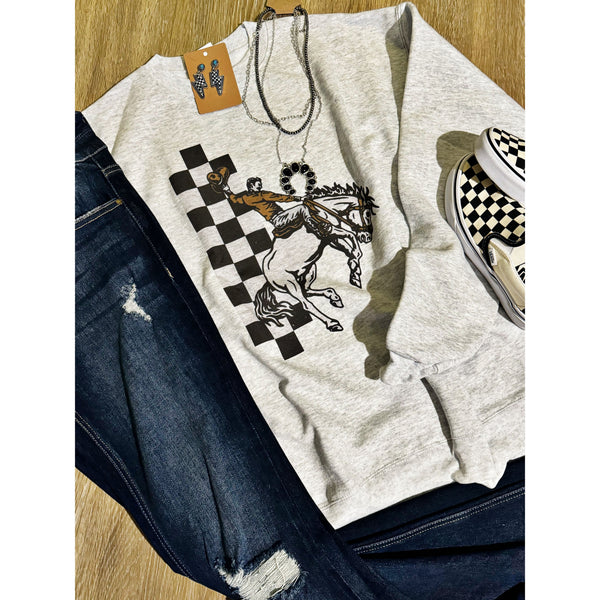 Checkered Bronc Sweatshirt