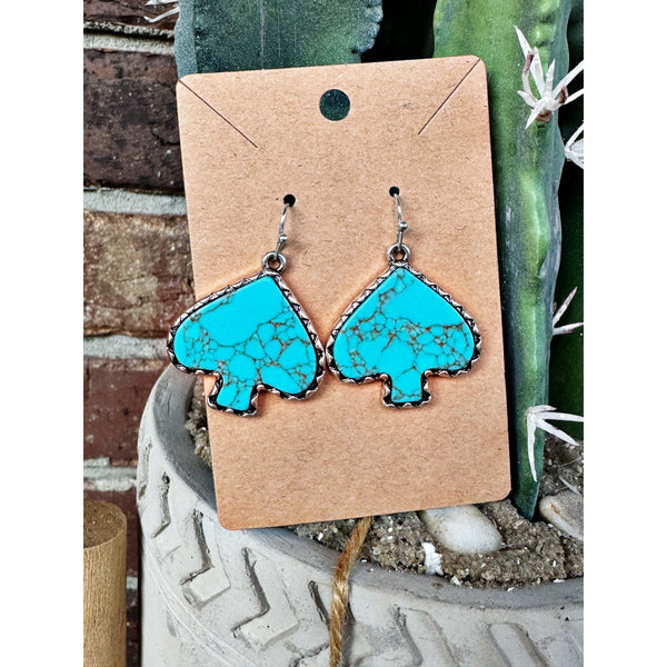 Stay Punchy Turquoise Spade Earrings
