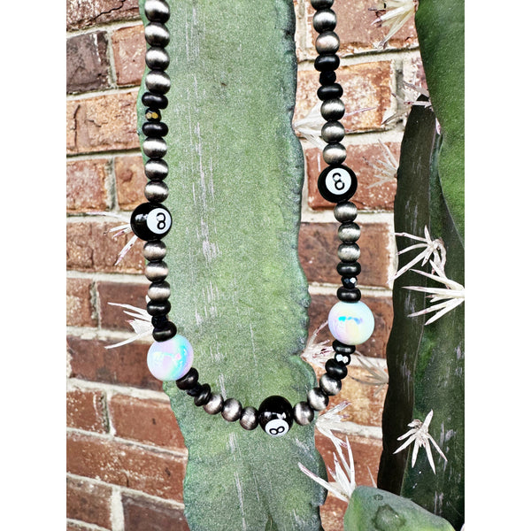 Western 8 Ball Beaded Necklace