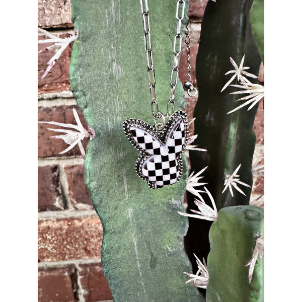 Checker Bunny Necklace