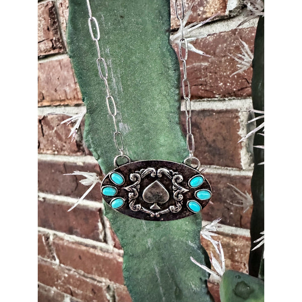 Oval Spade Pendant Necklace